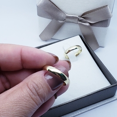 Par de aliança de noivado casamento meia cana polida 4mm ouro 18k na internet