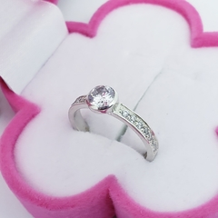 Solitário pedra zircônia Branca prata 3mm