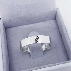 Unidade Aliança Compromisso prata 4mm com desenho externo laser na internet