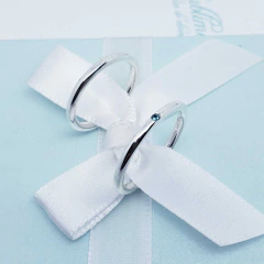 Aliança Compromisso abaulada polida slim com pedra prata 2mm na internet