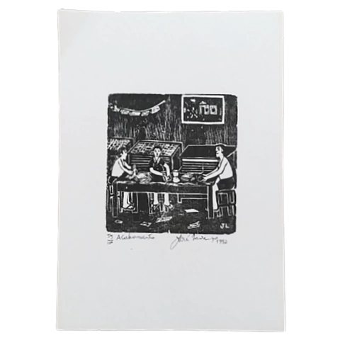 Xilogravura Acabamento em Preto do Álbum Lira Nordestina de José Lourenço