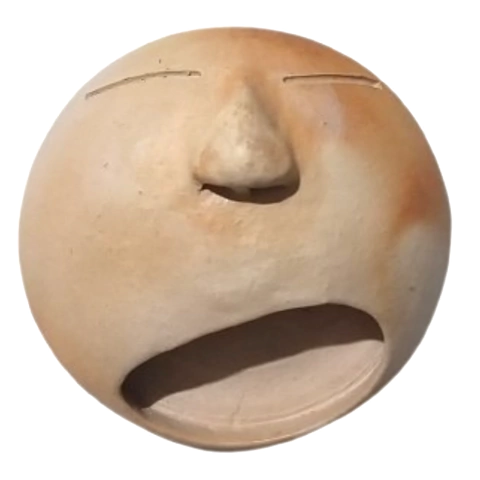 Escultura Bocejo Escancarado redondo natural em cerâmica de Ivanildo de Tracunhaém - comprar online