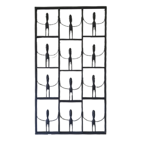 Painel Rachos 12 Figuras Vertical em madeira de Mestre José Alves