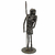 Escultura Índio com Lança em metal envelhecido de Artesanato das Missões