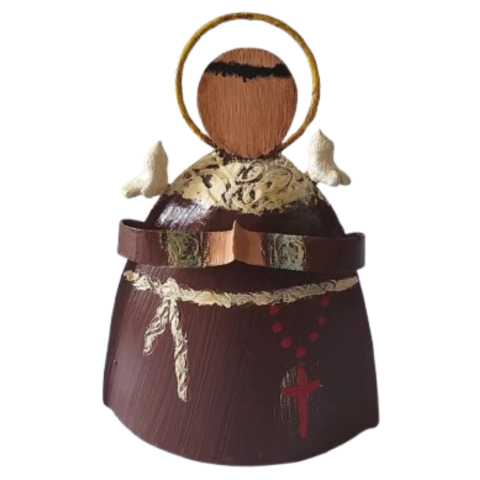 Escultura São Francisco Bonachão Terral em metal de Patrícia Barros - comprar online