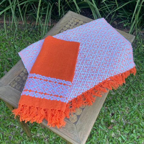 Conjunto de Tapete e Toalha - Laranja