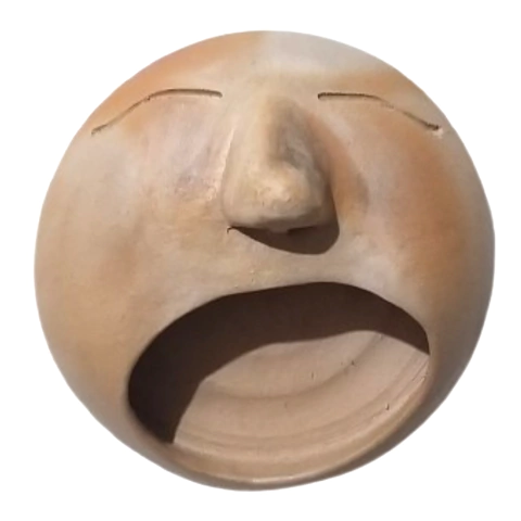 Escultura Bocejo Espichado redondo natural em cerâmica de Ivanildo de Tracunhaém - comprar online