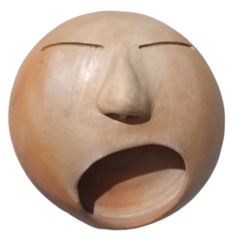 Escultura Bocejo Surpreso redondo natural em cerâmica de Ivanildo de Tracunhaém - comprar online