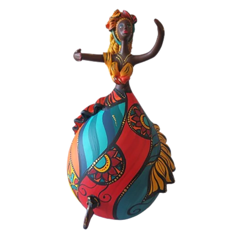 Bailarina Bapi Mulata Mar Azul de cabaça de Letícia Baptista