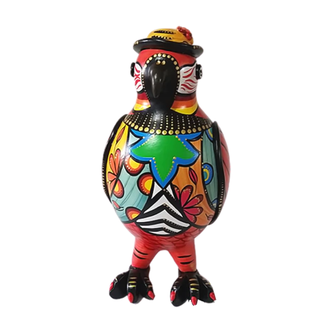 Arara fêmea Caleidoscópio de cabaça de Letícia Baptista