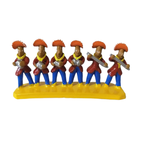 Miniatura Banda de Pífano Cavalo Xucro Completo em cerâmica do Alto do Moura