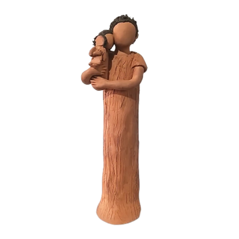 Escultura Amor de Pai Terral em cerâmica de João Paulo de Souza – Gde.