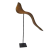 Escultura Pássaro Cauda Longa tridimensional em madeira com base de Gegê Pedrosa