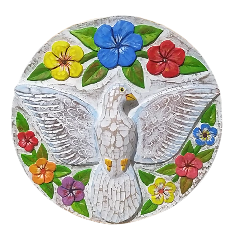 Placa decorativa Espírito Santo em madeira do Mestre Dido Pereira – gd.