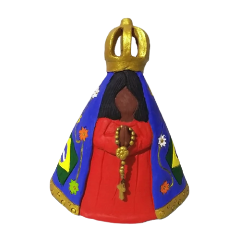 Escultura Nossa Senhora Aparecida do Brasil em cerâmica de Leila Lima