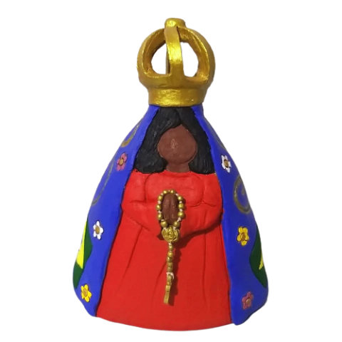 Escultura Nossa Senhora Aparecida do Brasil em cerâmica de Leila Lima