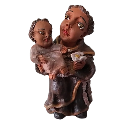 Escultura Santo Antônio em Contemplação em cerâmica de Jorge Cruz