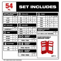 Juego De Puntas De Impacto X 54 Piezas Milwaukee 4832 4010 - comprar online