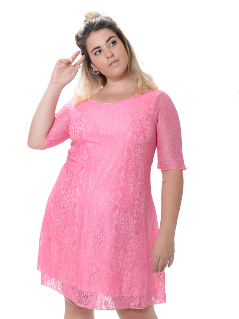 Vestido Chemise encaje y tull - comprar online