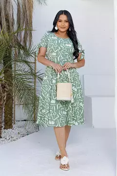 VESTIDO JADE VERDE ABS BRANCO na internet