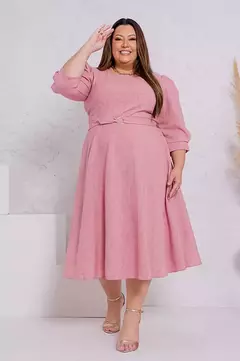 VESTIDO PLUS CAROL - ROSA