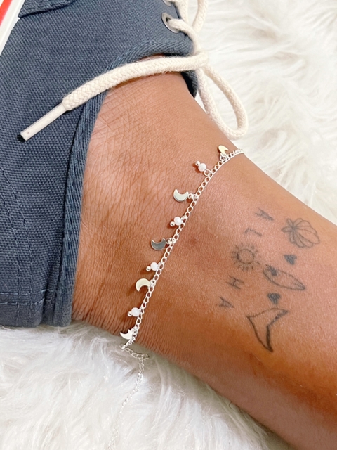 Tornozeleira Lua com Pedrinha