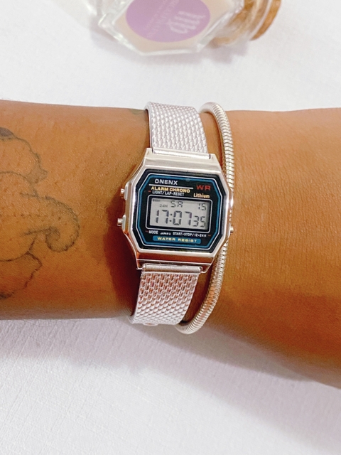 Relógio Inspiração Casio Mini Pulseira de Silicone