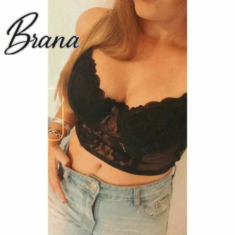 Corset Top Crop Shara Negro - comprar online