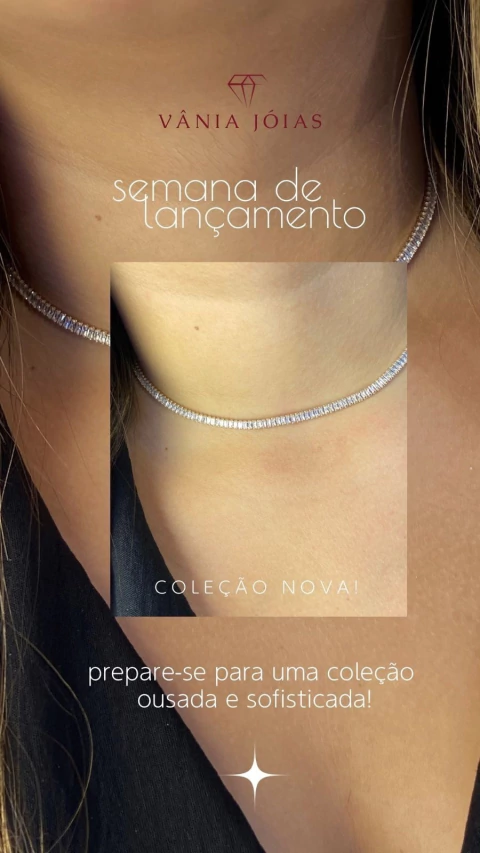 cod;736.Colar choker, todo em zircônios ,40cm com extensor. - comprar online