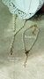 cod;898. Pulseira 20cm,com extensor, toda trabalhada com bolinhas de cristais, e dois pingentes, ( cruz e nossa senhora). - loja online