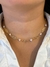 cod;1304.Colar choker 40cm,toda trabalhada com infinito no coração, e dez corações de perolas e bolinha na ponteira.