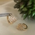 Cod 308 Argolinha frente com dose pedrinhas de zirconias ,Folheado a Ouro18k