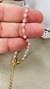 Pulseira 23cm, com extensor, toda trabalhada na bolinhas perolas e cristais.