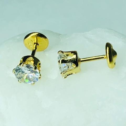 Cod ;928 Brinco pequeno, ponto de luz. zircônia, folheados a ouro 18k. - comprar online