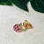 Brinco pequeno, maçã em zircônias coloridas, folheados a ouro 18k. - Cod;929 - comprar online