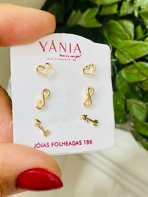 Cod 215 Brincos Trio do amor em três modelos diferentes - comprar online