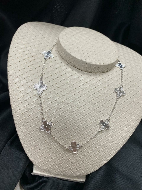 Cod ;1273. Colar choker, virginia folheado a prata,45cm.