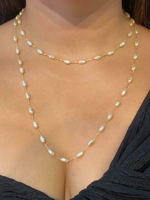 Cod 903; Colar 60cm. Com pérolas intercaladas. (vendidas separadamente, foto ilustrativa) - comprar online