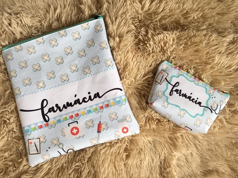 Kit Porta Jaleco e Necessaire Farmácia