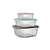 Kit 3 Potes Quadrado Cristal Plasvale