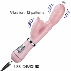 Vibrador de Ponto G e Clitóris com língua - Recarregável USB - Distribuidora BeHot