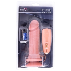 Prótese com vibro externo natural 16,5x4cm - comprar online