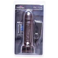 Prótese com vibro externo black 17x5cm - comprar online