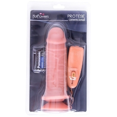 Prótese com vibro externo natural 17x5cm - comprar online