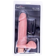 Prótese com vibro interno natural 19,5x5,5cm - comprar online