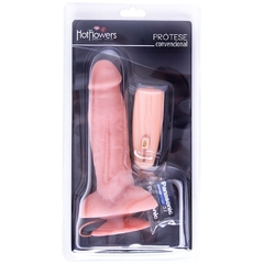 Prótese com vibro externo natural 16,5x4,2cm - comprar online