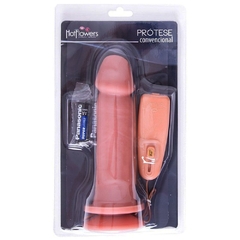 Prótese com vibro externo natural 17,5x4,5cm - comprar online