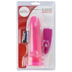 Prótese com vibro externo rosa 17,5x4,5cm - comprar online