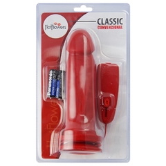 Prótese com vibro externo vermelha 17,5x4,5cm - comprar online