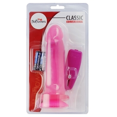 Prótese maciça com vibro interno rosa 18x4,5cm - comprar online